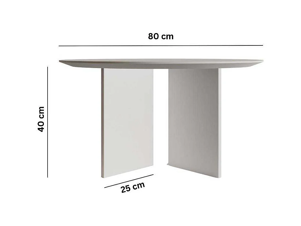 Table basse ronde 80 cm en aggloméré Leo