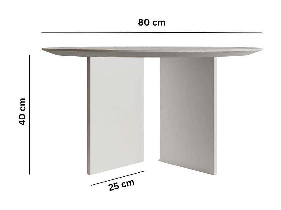 Table basse ronde 80 cm en aggloméré Leo