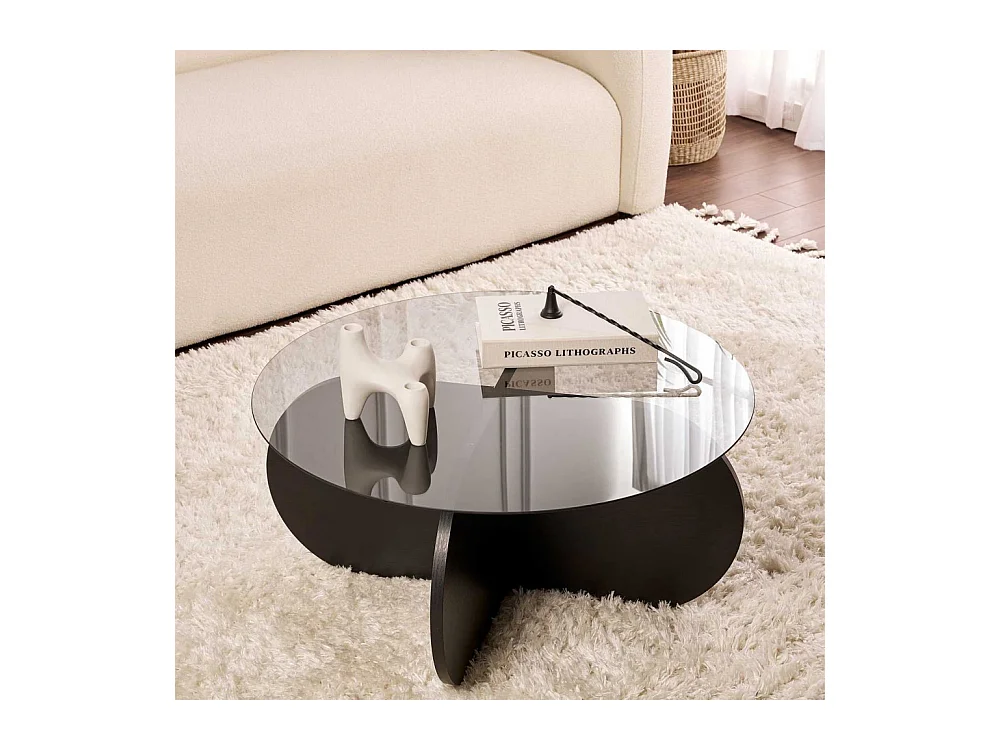 Table basse ronde en verre Aeris