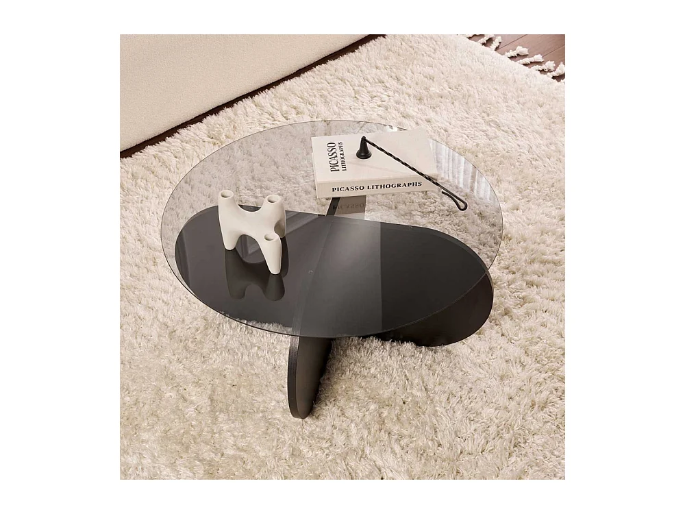 Table basse ronde en verre Aeris