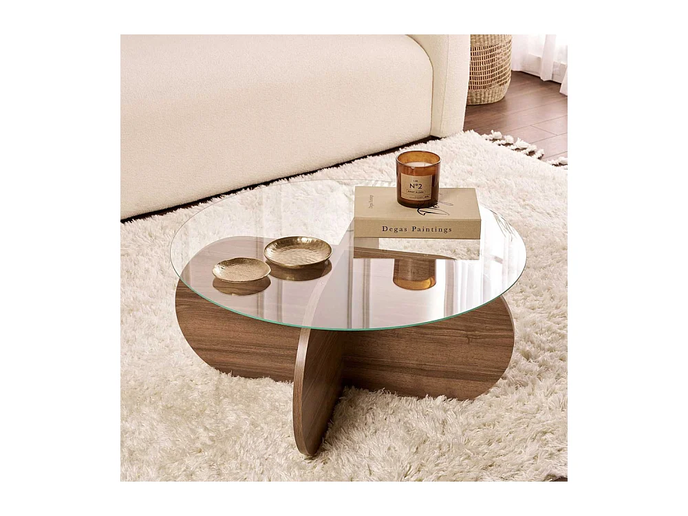 Table basse ronde en verre Aeris