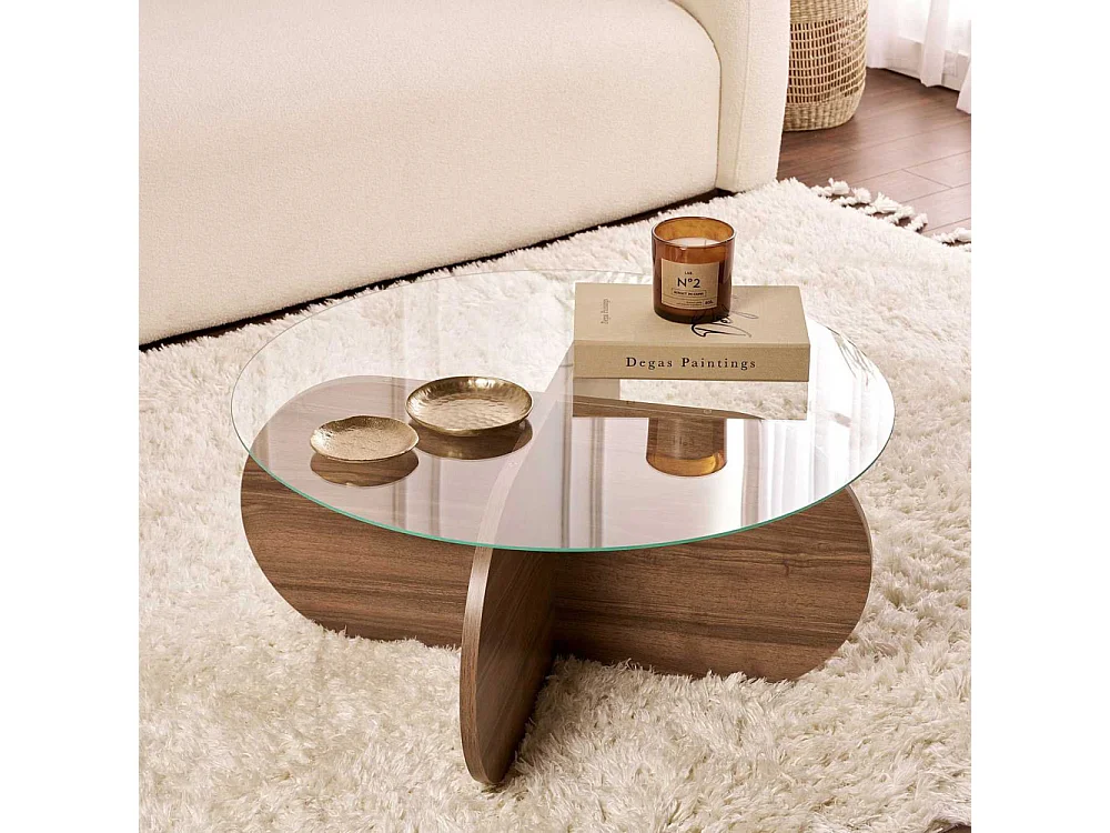 Table basse ronde en verre Aeris
