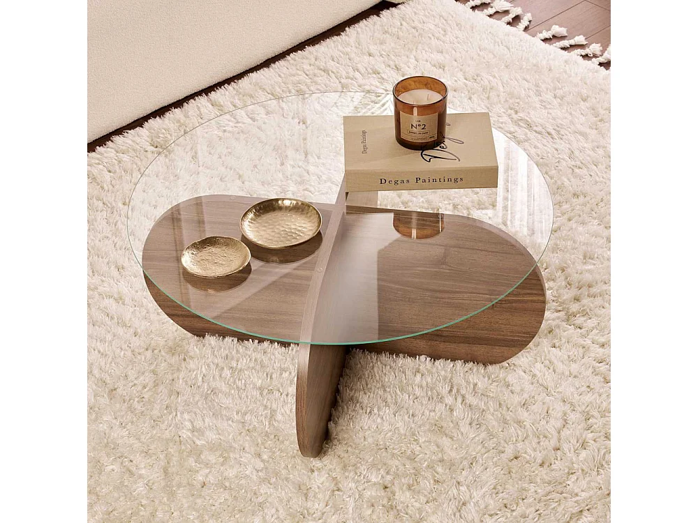 Table basse ronde en verre Aeris