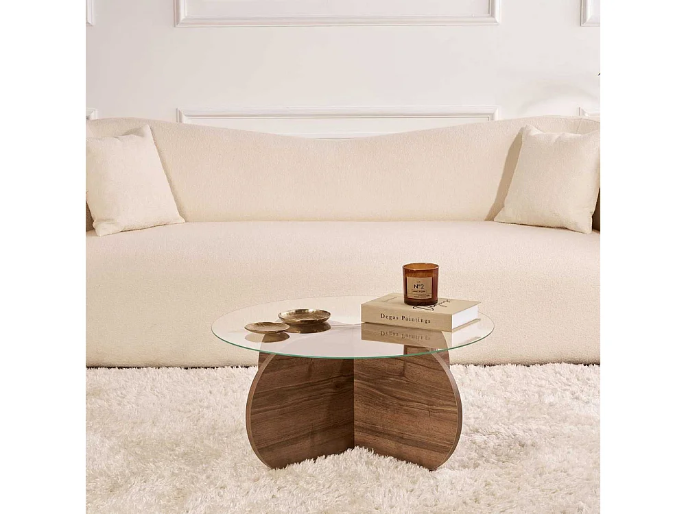 Table basse ronde en verre Aeris