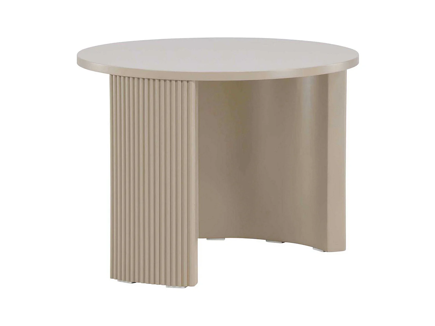 Table Basse Nervurée "Bristol" 60cm Beige