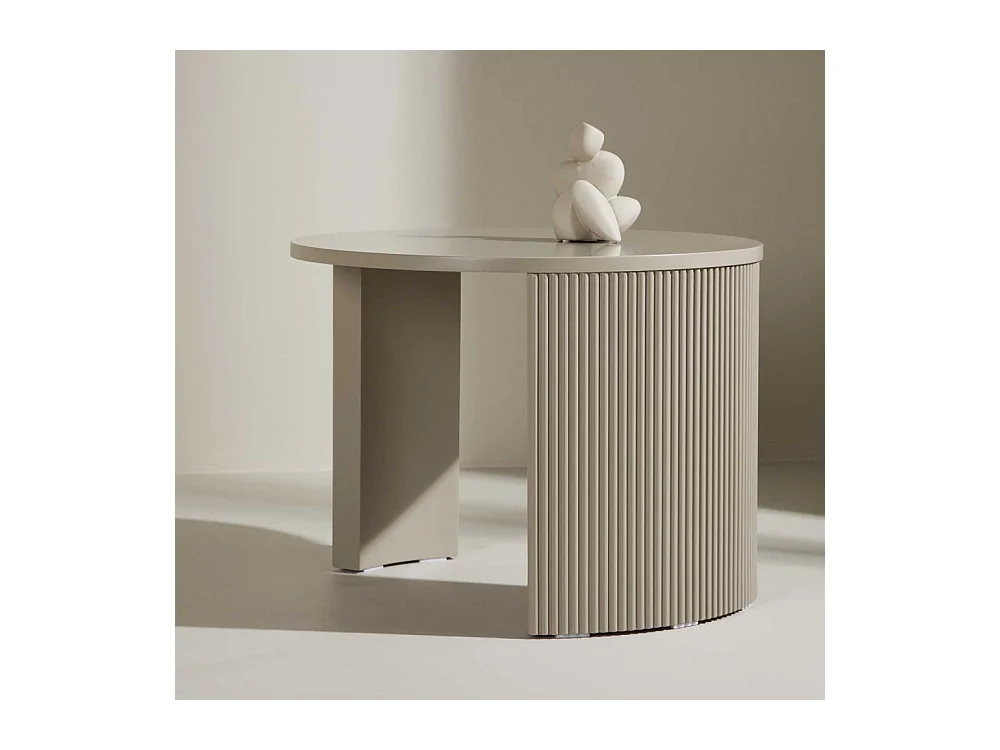 Table Basse Nervurée "Bristol" 60cm Beige