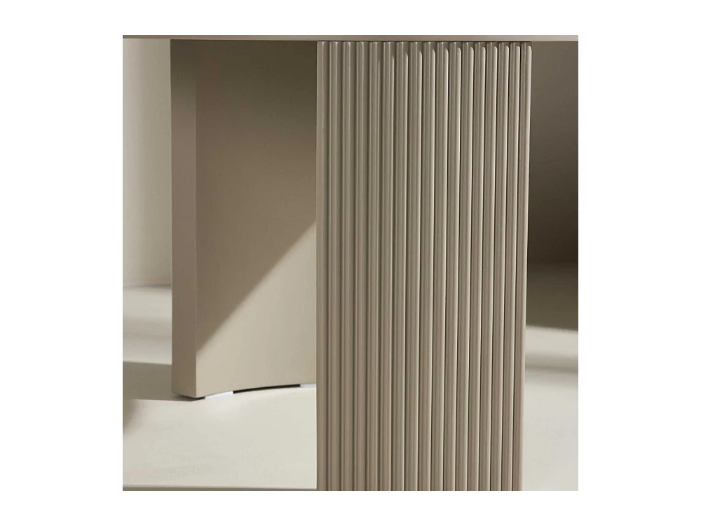 Table Basse Nervurée "Bristol" 60cm Beige