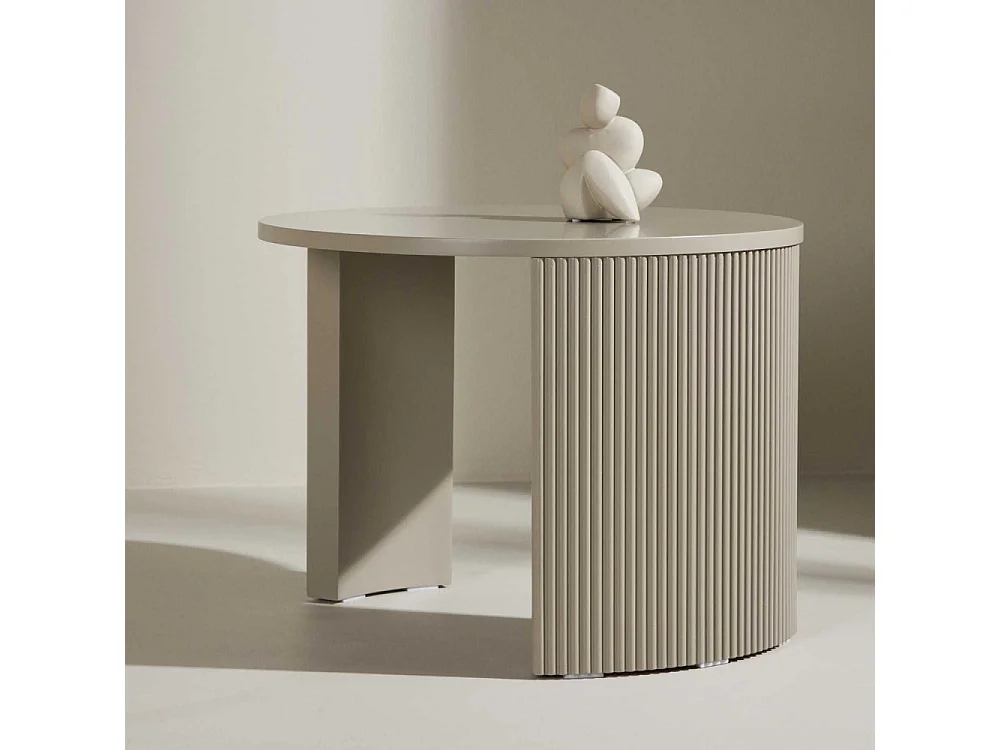 Table Basse Nervurée "Bristol" 60cm Beige