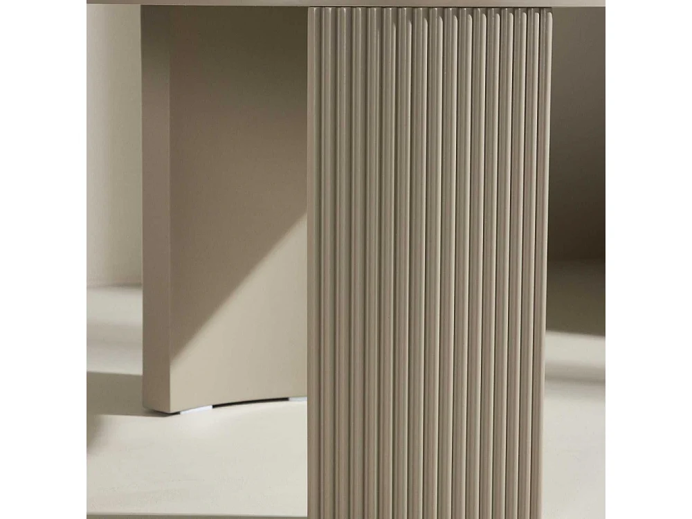 Table Basse Nervurée "Bristol" 60cm Beige