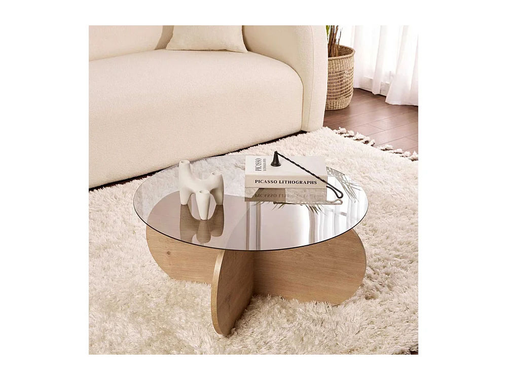 Table basse ronde en verre Aeris