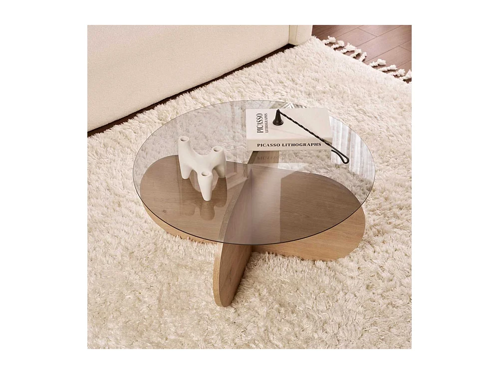 Table basse ronde en verre Aeris