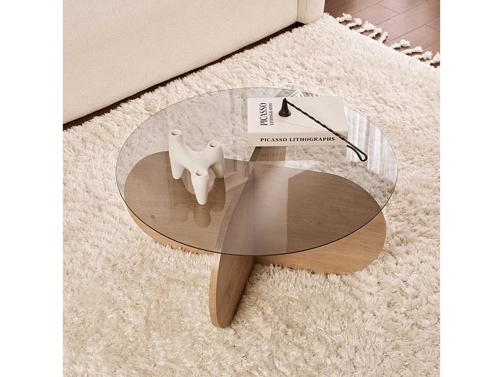 Table basse ronde en verre Aeris