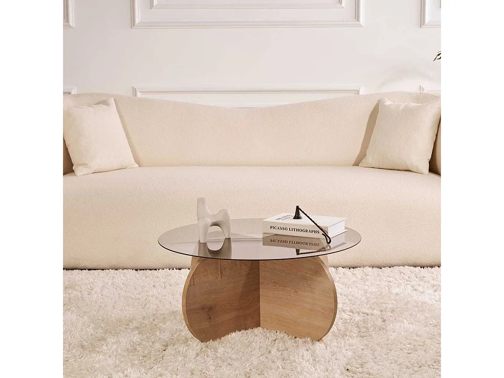 Table basse ronde en verre Aeris