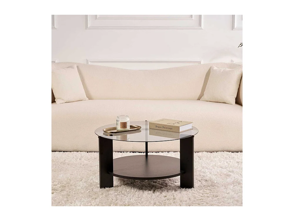 Table basse ronde en verre Clara