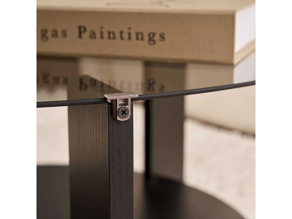 Table basse ronde en verre Clara