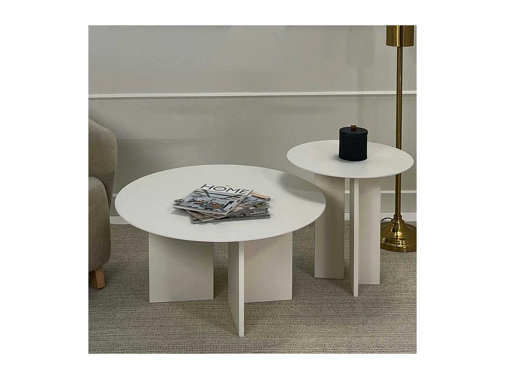 Ensemble de 2 tables en aggloméré Leo