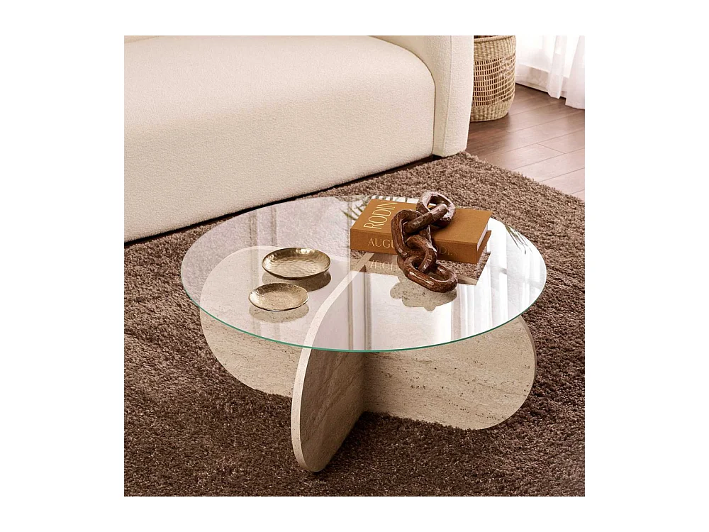 Table basse ronde en verre Aeris