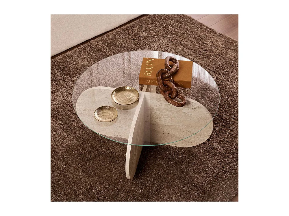 Table basse ronde en verre Aeris