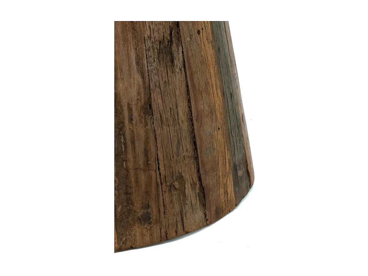 Table basse bois recyclé Ø46 cm – Look naturel et unique