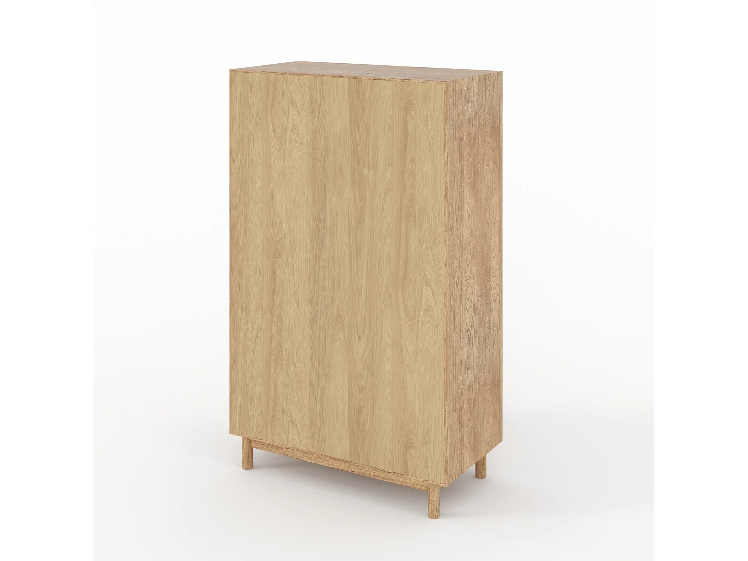 Armoire en bois massif de mindi et rotin - Delya