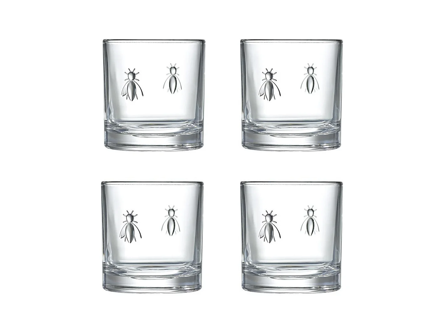 Boite de 4 verres à whisky Abeille 32 cl