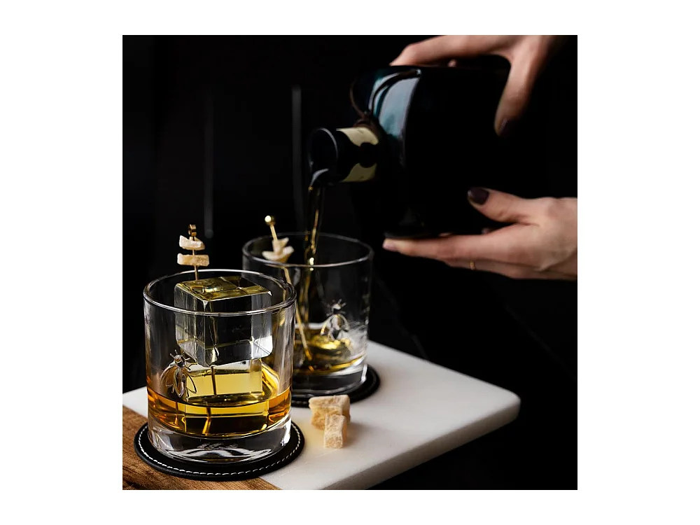 Boite de 4 verres à whisky Abeille 32 cl
