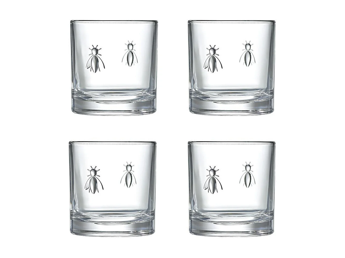 Boite de 4 verres à whisky Abeille 32 cl