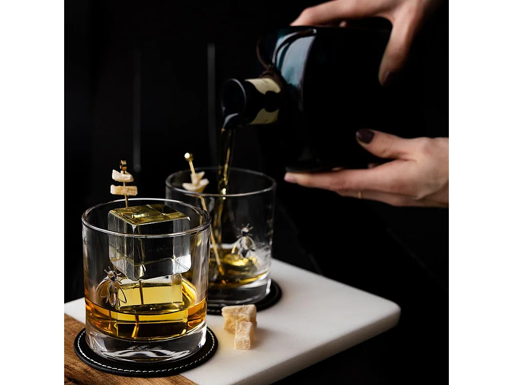 Boite de 4 verres à whisky Abeille 32 cl