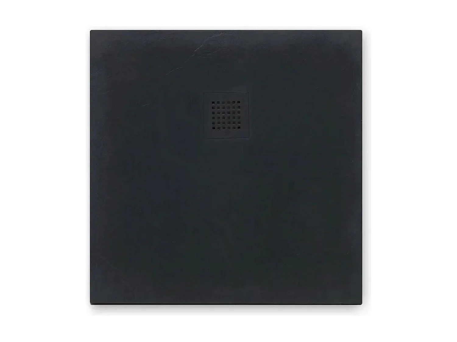 Piatto doccia nero quadrato sottile "Milano" in resina effetto pietra antiscivolo cm 70x70h