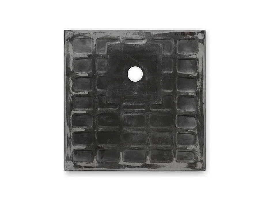 Receveur de douche fin carré noir « Milano » en résine effet pierre, antidérapant, 90x90h cm