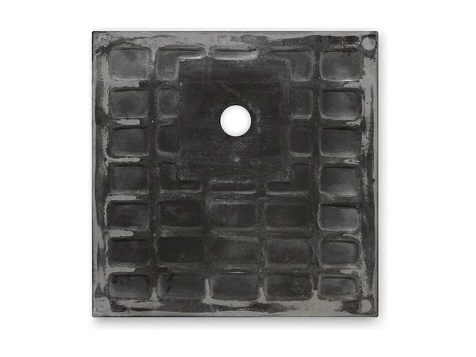 Piatto doccia nero quadrato sottile "Milano" in resina effetto pietra antiscivolo cm 90x90h