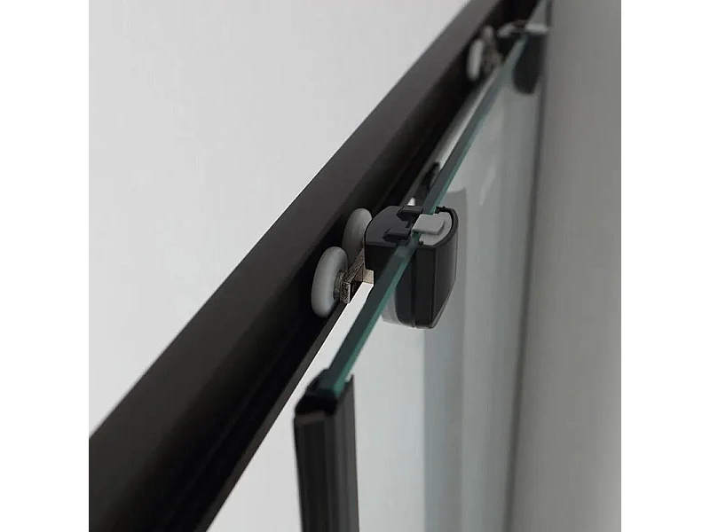 Cabine de duche retangular "Cielo" em vidro transparente com perfil preto fosco cm 80x120 190h