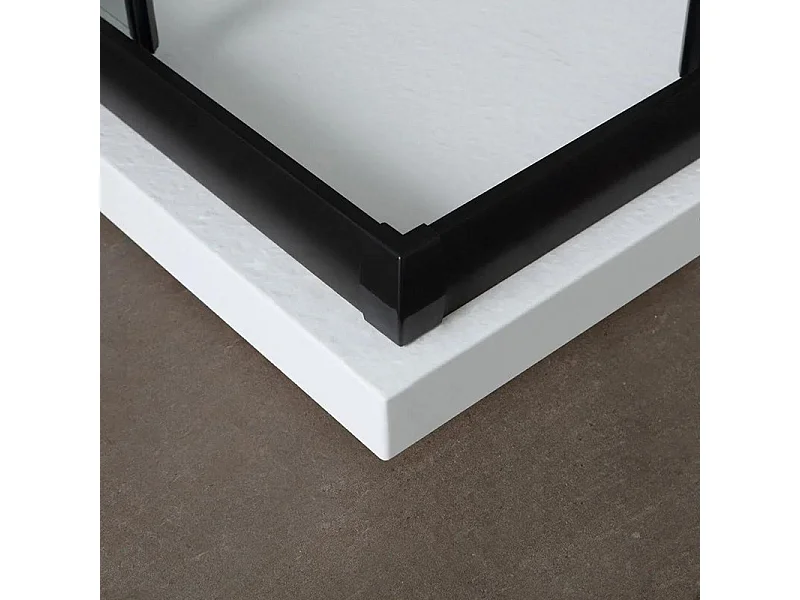 Cabine de duche retangular "Cielo" em vidro transparente com perfil preto fosco cm 80x100 190h