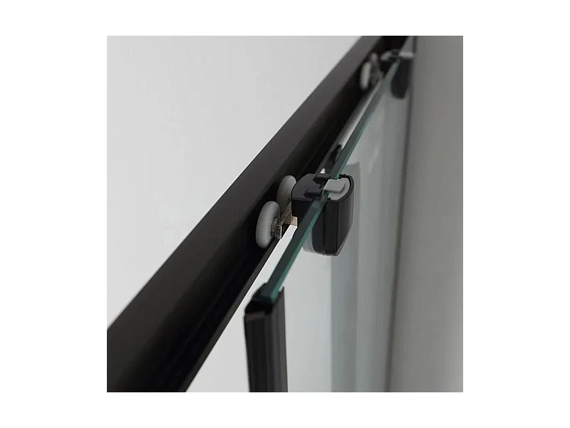 Mampara de ducha rectangular "Cielo" en cristal transparente con perfil negro mate cm 70x90 190h