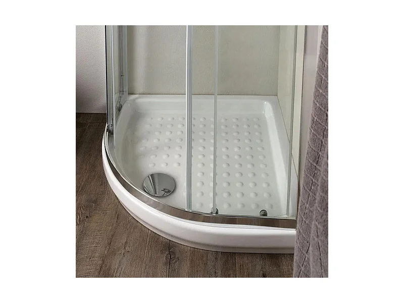 Cabine de douche semi-circulaire arrondie "Lima" en verre trempé transparent cm 80x80 185h