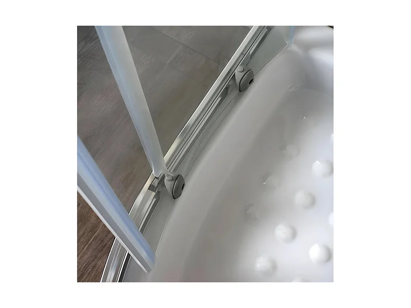 Cabine de douche semi-circulaire arrondie "Lima" en verre trempé transparent cm 80x80 185h
