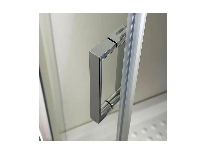 Cabine de douche semi-circulaire arrondie "Lima" en verre trempé transparent cm 80x80 185h