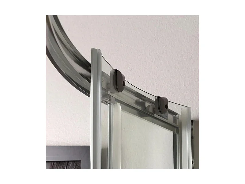 Cabine de douche semi-circulaire arrondie "Lima" en verre trempé transparent cm 80x80 185h