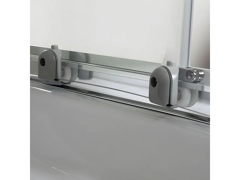 Mampara de ducha semicircular redondeada "Lima" en cristal templado transparente cm 80x80 185h