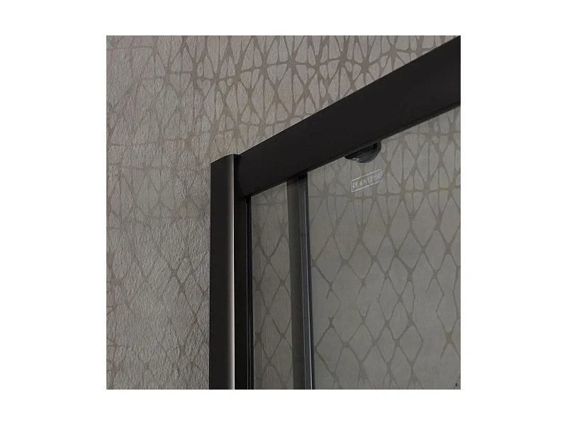 Boîte à mouchoirs carrée « Cielo » en verre transparent avec profil noir opaque cm 80x80 190h