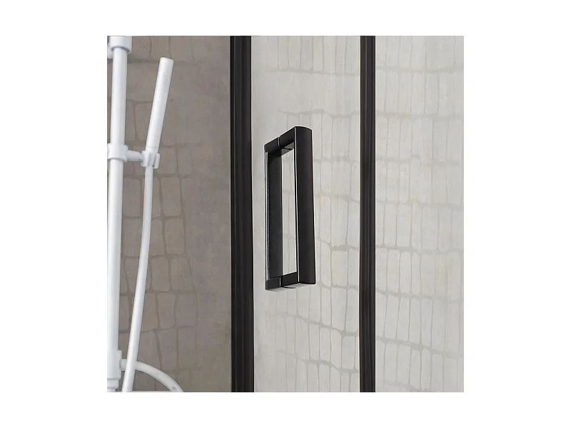 Boîte à mouchoirs carrée « Cielo » en verre transparent avec profil noir opaque cm 80x80 190h