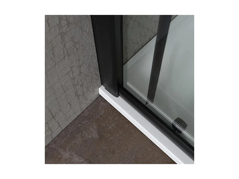 Caja doccia quadrato "Cielo" en vetro trasparente con perfil nero opaco cm 80x80 190h