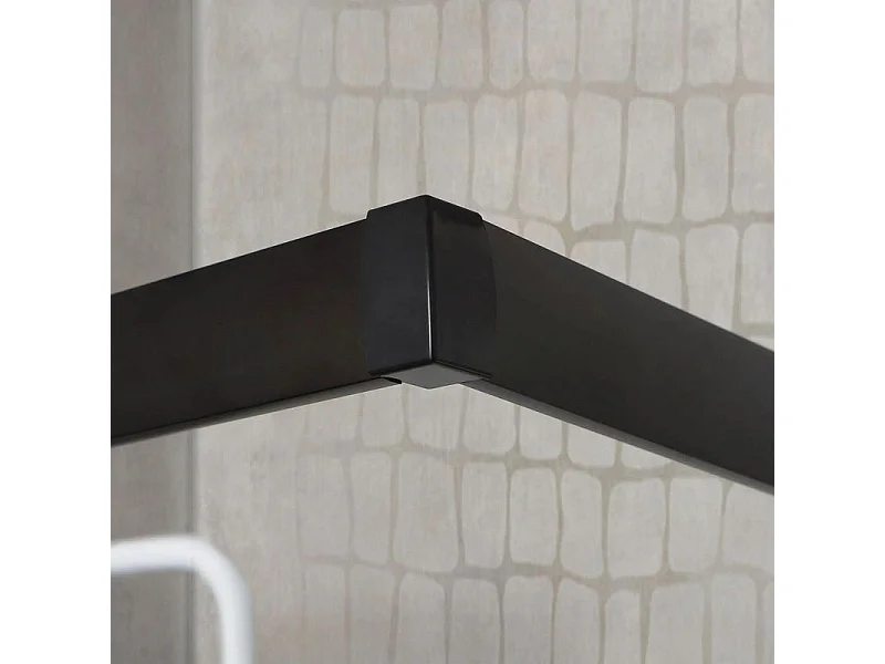 Caja doccia quadrato "Cielo" en vetro trasparente con perfil nero opaco cm 80x80 190h