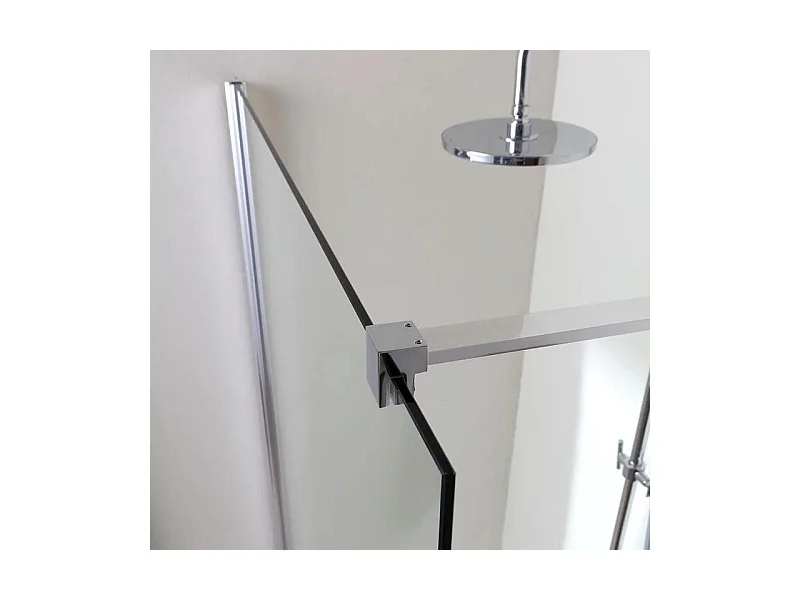 Cabine de douche simple paroi "Walk-in" en verre transparent cm 100x190h