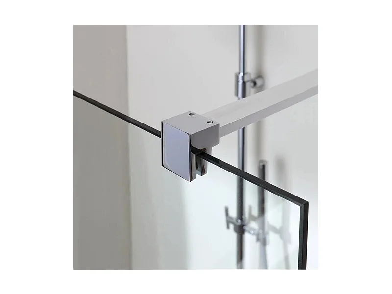 Cabine de douche simple paroi "Walk-in" en verre transparent cm 100x190h