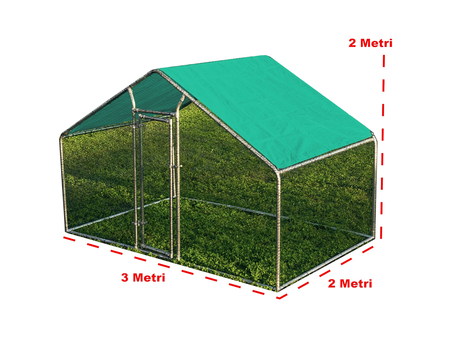 Gabbia per animali da esterno - Recinto per Polli 3 x 2m x 2m H - 6 mq