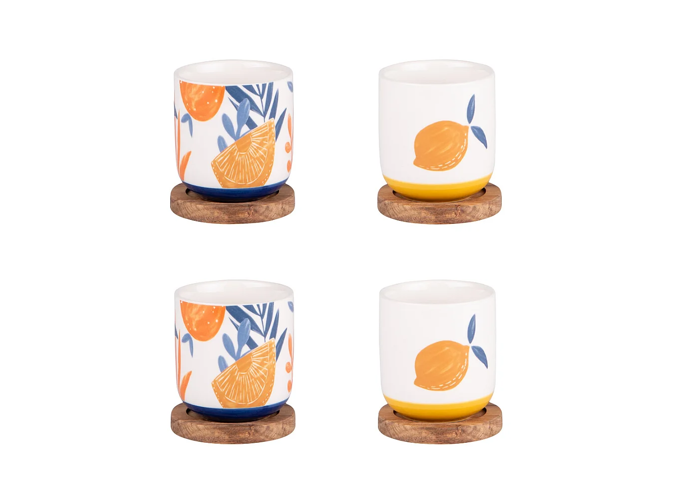 Coffret de 4 tasses avec sous tasses Sicilia 25 cl