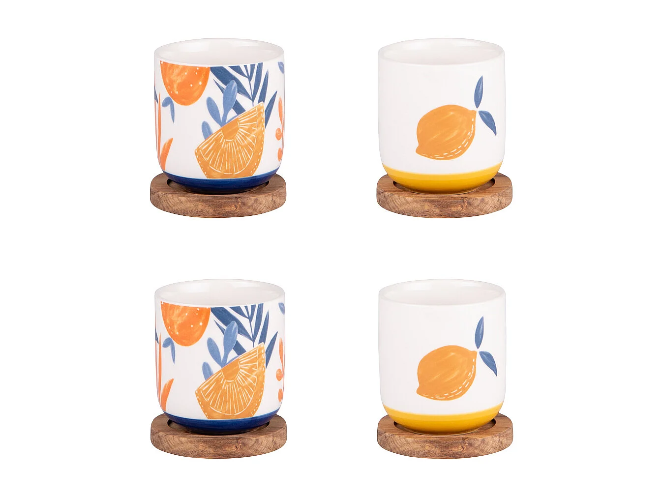 Coffret de 4 tasses avec sous tasses Sicilia 25 cl