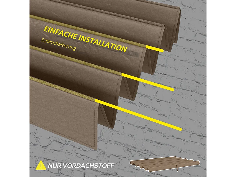 Toit de remplacement pour 2.85 x 2m Pergola, Toile de rechange, UV30 + Protection, avec 8 trous de drain de pluie - Marron