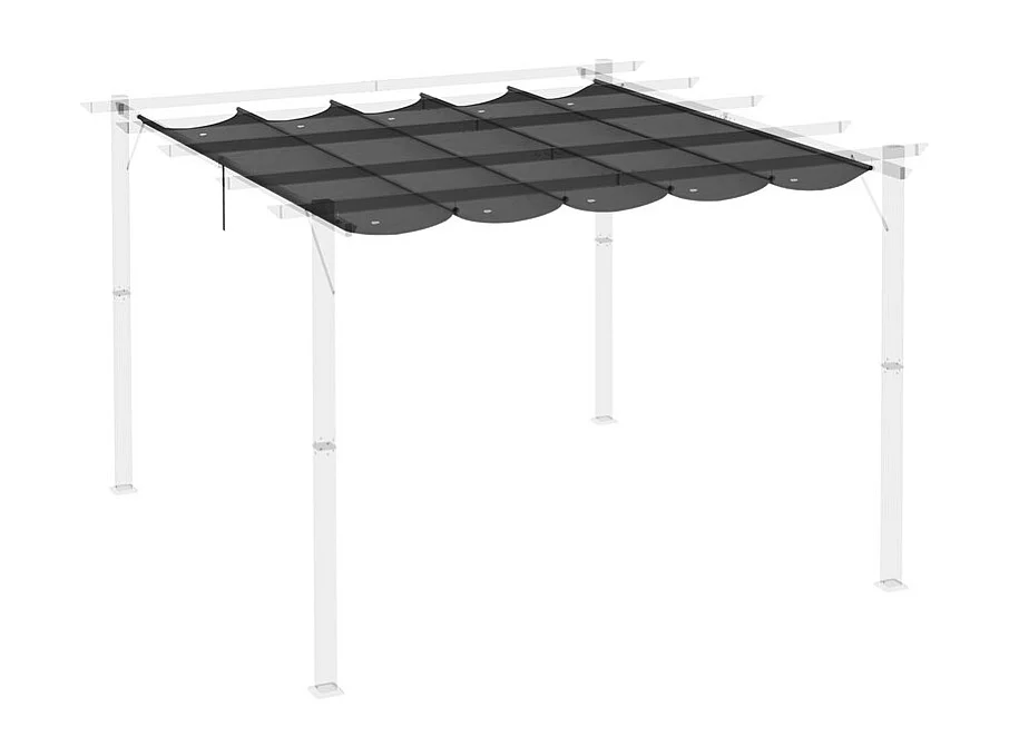 Tetto di ricambio per pergola 3x3m, telo di ricambio, con 10 fori di drenaggio pioggia, poliestere 180 g/m² - Grigio